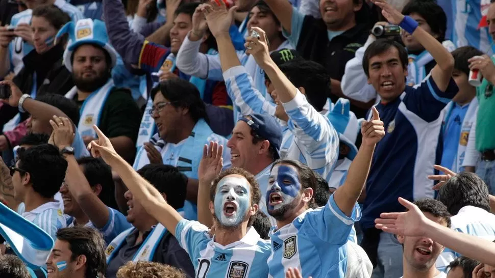 Hinchas Argentinos en el mundial de Brasil 2014. ARCHIVO