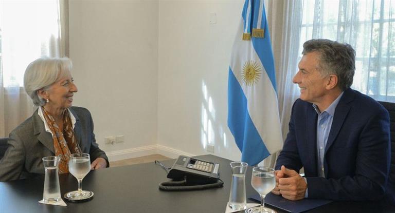La directora del Fondo Monetario Internacional (FMI), Christine Lagarde, fue recibida por Mauricio Macri en Olivos. FOTO TOMADA DE ÁMBITO.COM