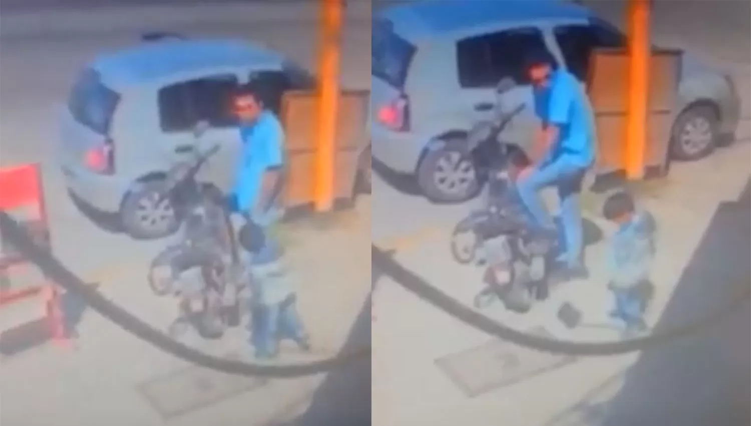 Las imágenes muestran al ladrón acompañado por un menor de edad.