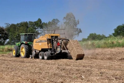 Los fardos de rastrojos son el combustible para calderas