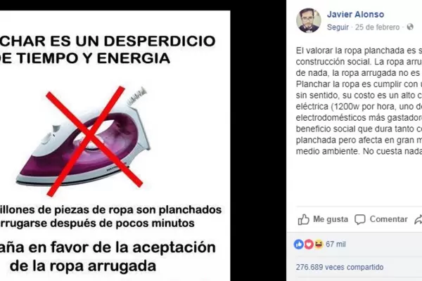 ¿Cansado de planchar? Viralizan una campaña para empezar a usar la ropa arrugada