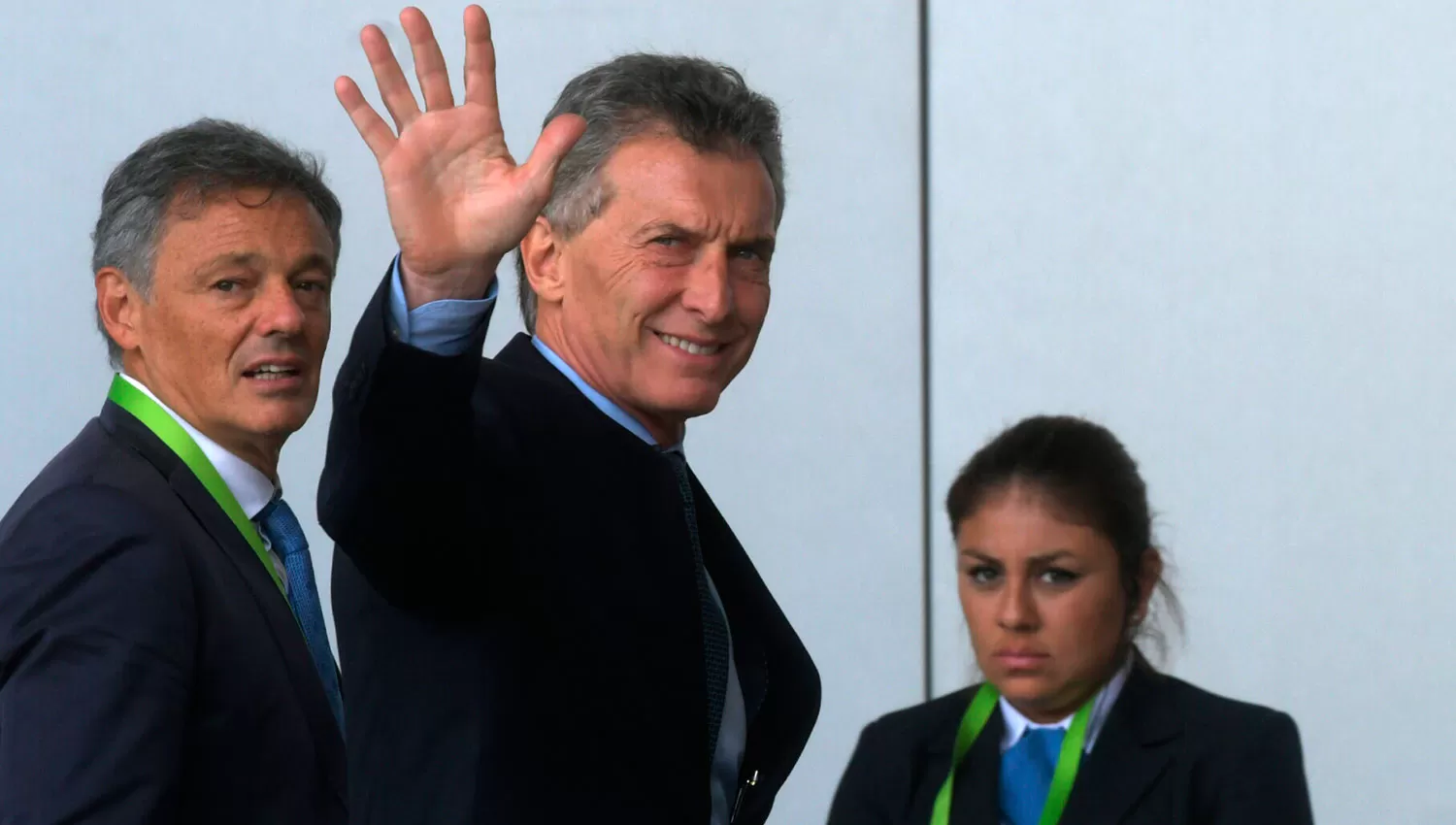 Macri al retirarse del Centro de Convenciones de Lima luego de participar la VIII Cumbre de las Américas. TÉLAM