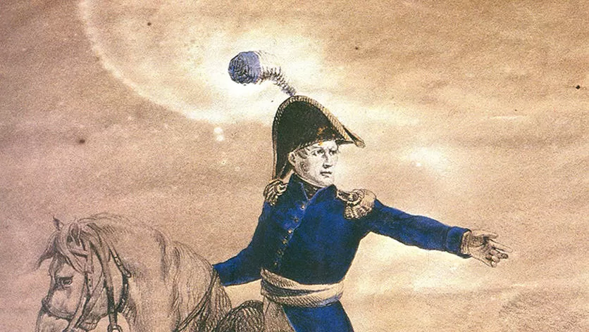 MANUEL BELGRANO. El general patriota en un dibujo del célebre pintor francés Theodore Géricault. 