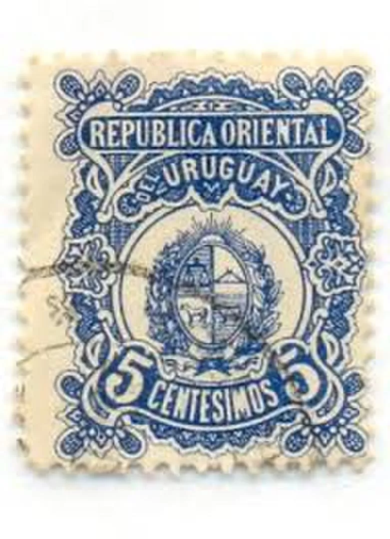 REPÚBLICA ORIENTAL DEL URUGUAY. Una estampilla postal del vecino país, que su usaba a comienzos del siglo pasado. 