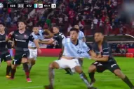 El claro penal de Calello a Affonso que Loustau no cobró sobre el final del partido