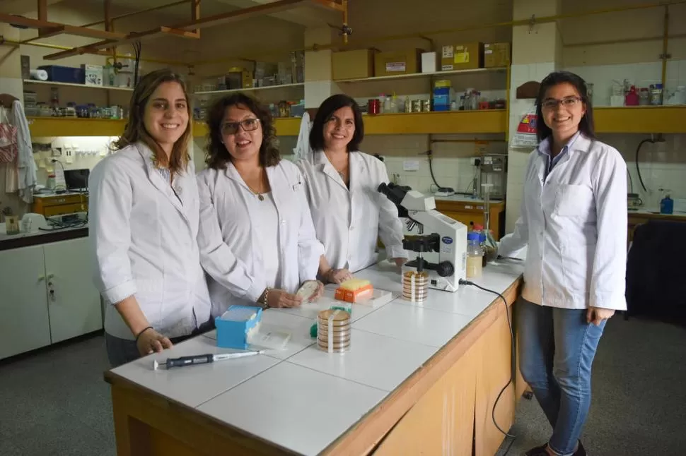 EN EL LABORATORIO. Paola Gauffin Cano, Roxana Medina y otras investigadoras en el Cerela. 