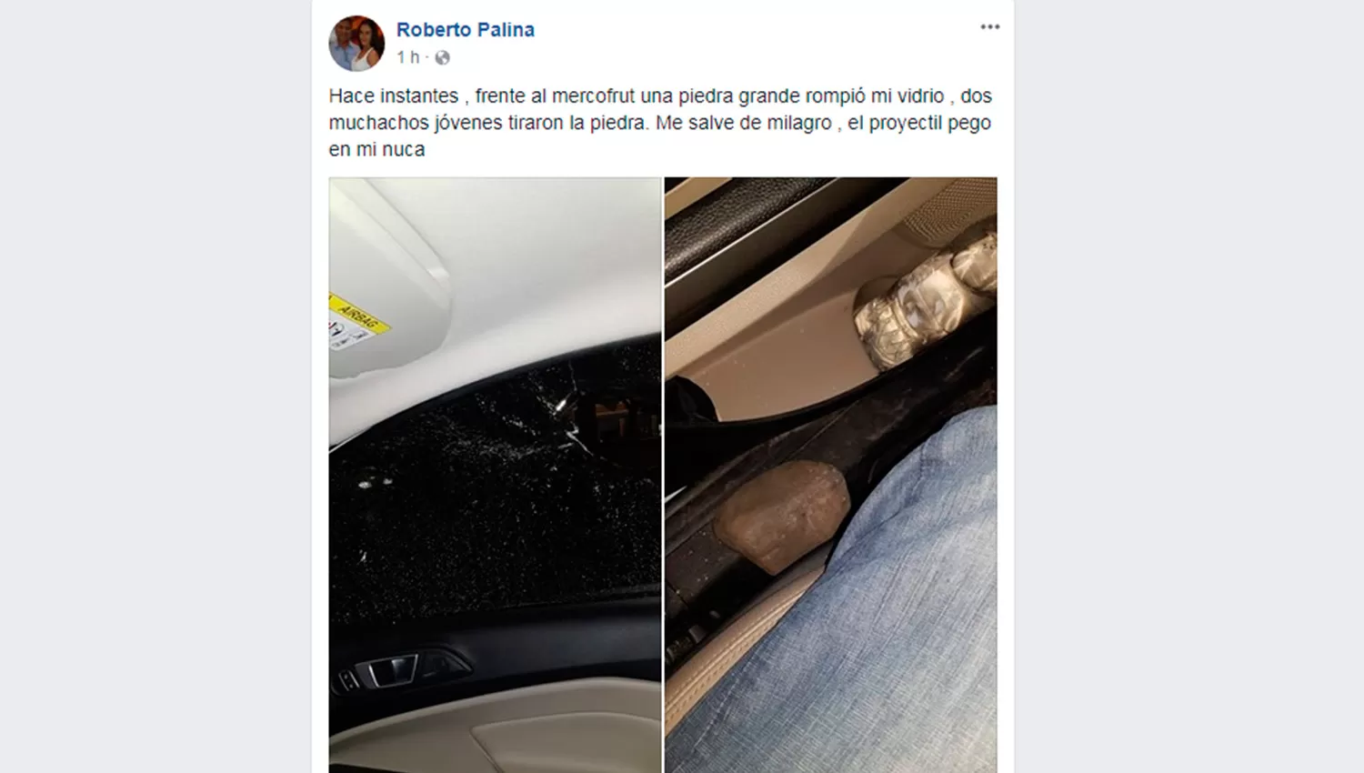 DENUNCIA. Palina publicó que fue víctima de un ataque en las redes sociales. FOTO TOMADA DE FACEBOOK