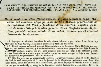Testamento de San Martín