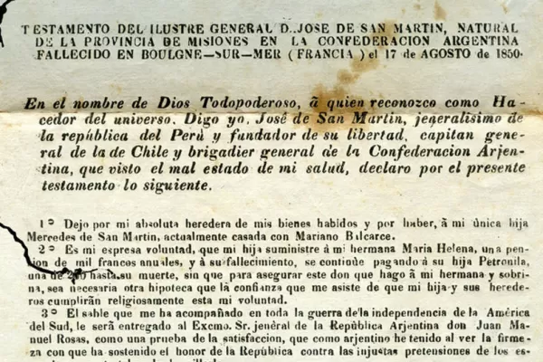 Testamento de San Martín