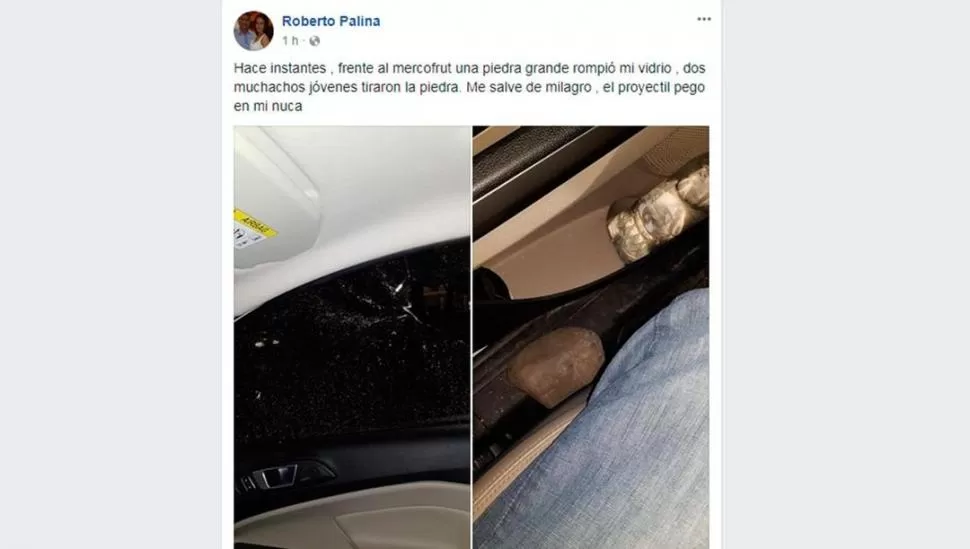 EN INTERNET. Palina publicó las fotos del ataque en Facebook. 