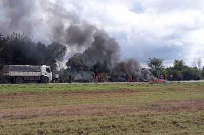 La ruta 9 está cortada a la altura de Benjamín Paz por una protesta
