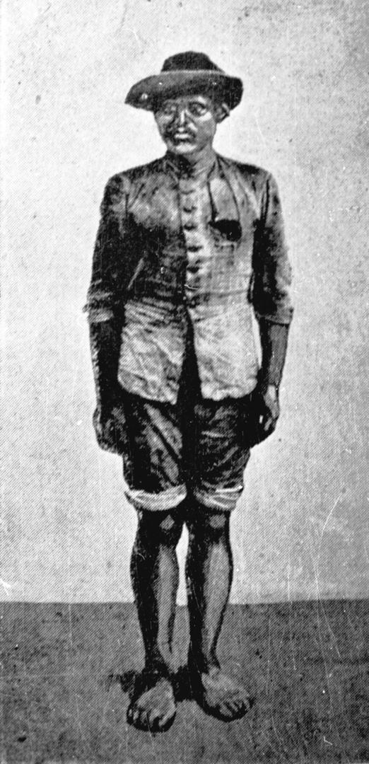 EL “UCUMAR”. Fotografía publicada en “Caras y Caretas” en 1900, donde aparece esta persona capturada por la Policía de Tucumán. 