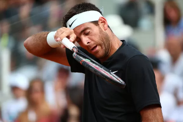 Del Potro se marchó rápido de Roma por una molestia y preocupa su estado físico para lo que se viene