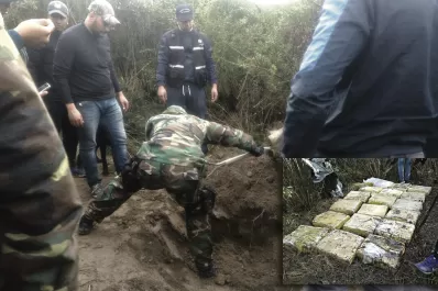 Encontraron 200 kilos de marihuana enterrados en una finca del sur tucumano