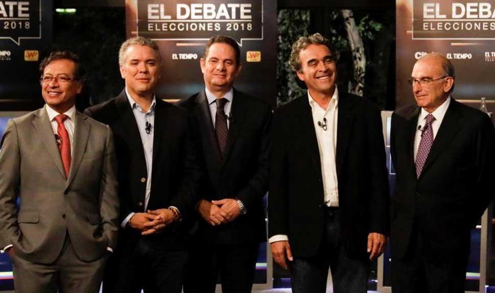 LOS CANDIDATOS. Petro, Duque, Vargas Lleras, Fajardo y De la Calle. Reuters