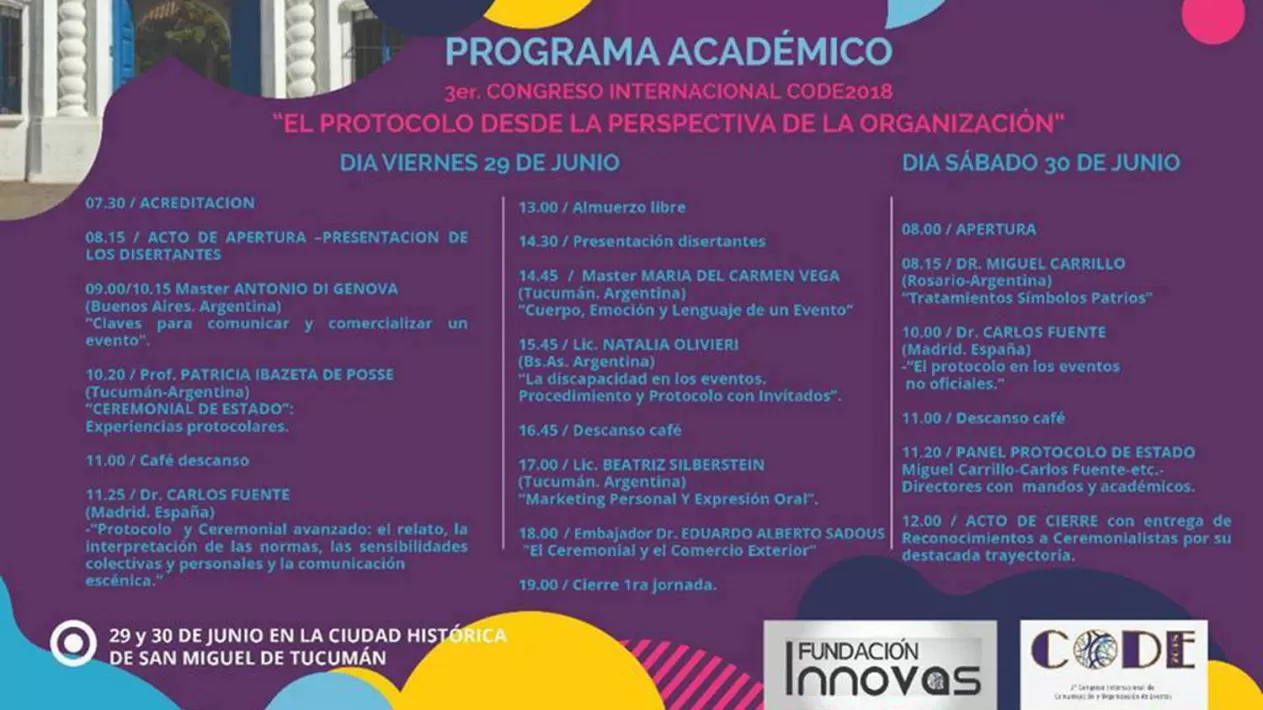 Se hará en Tucumán el 3º Congreso internacional de comunicación y organización de eventos