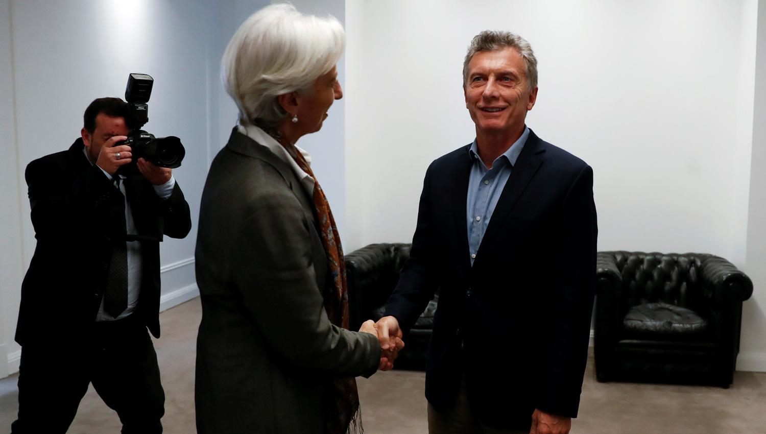 Macri junto a la titular del FMI, Christine Lagarde. REUTERS