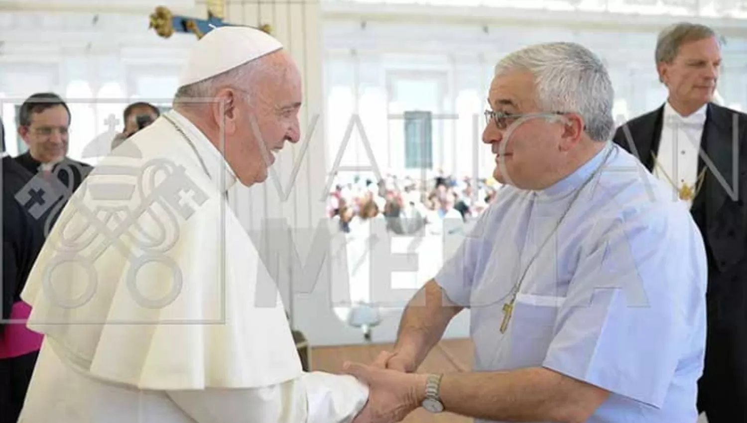 Padre Carlos Sánchez y el Papa Francisco
