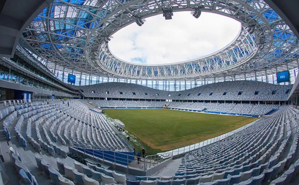 IMPONENTE. En este escenario se enfrentarán mañana Argentina y Croacia, un partido clave para la definición del Grupo D. 