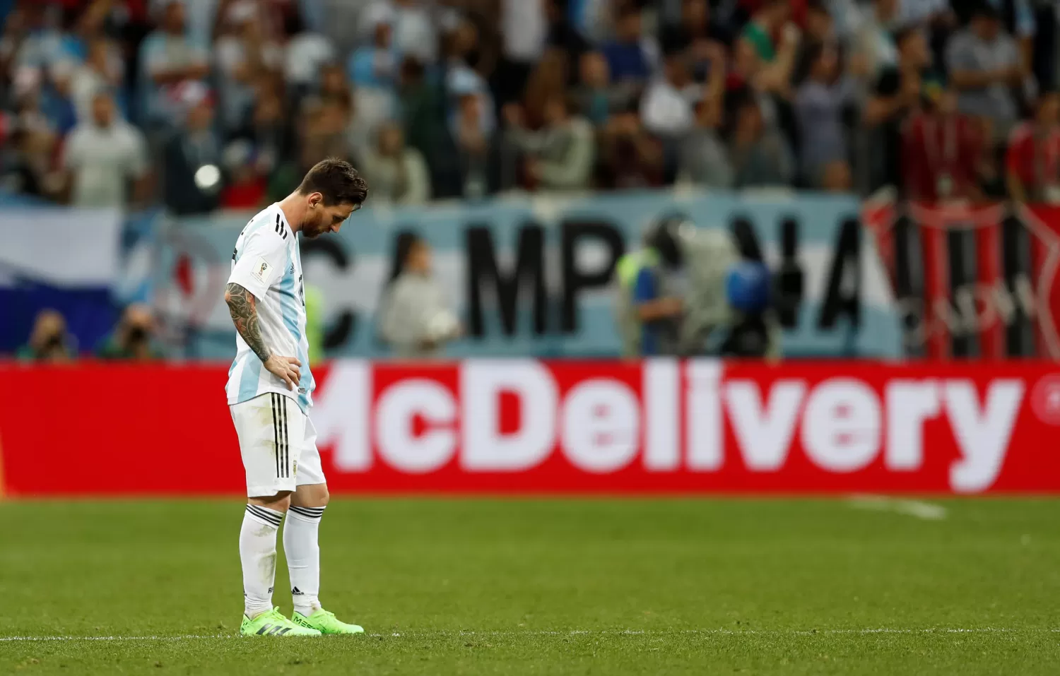 AL BORDE DE LA ELIMINACIÓN. Messi no pudo hacer nada por la Selección ante Croacia. (REUTERS)
