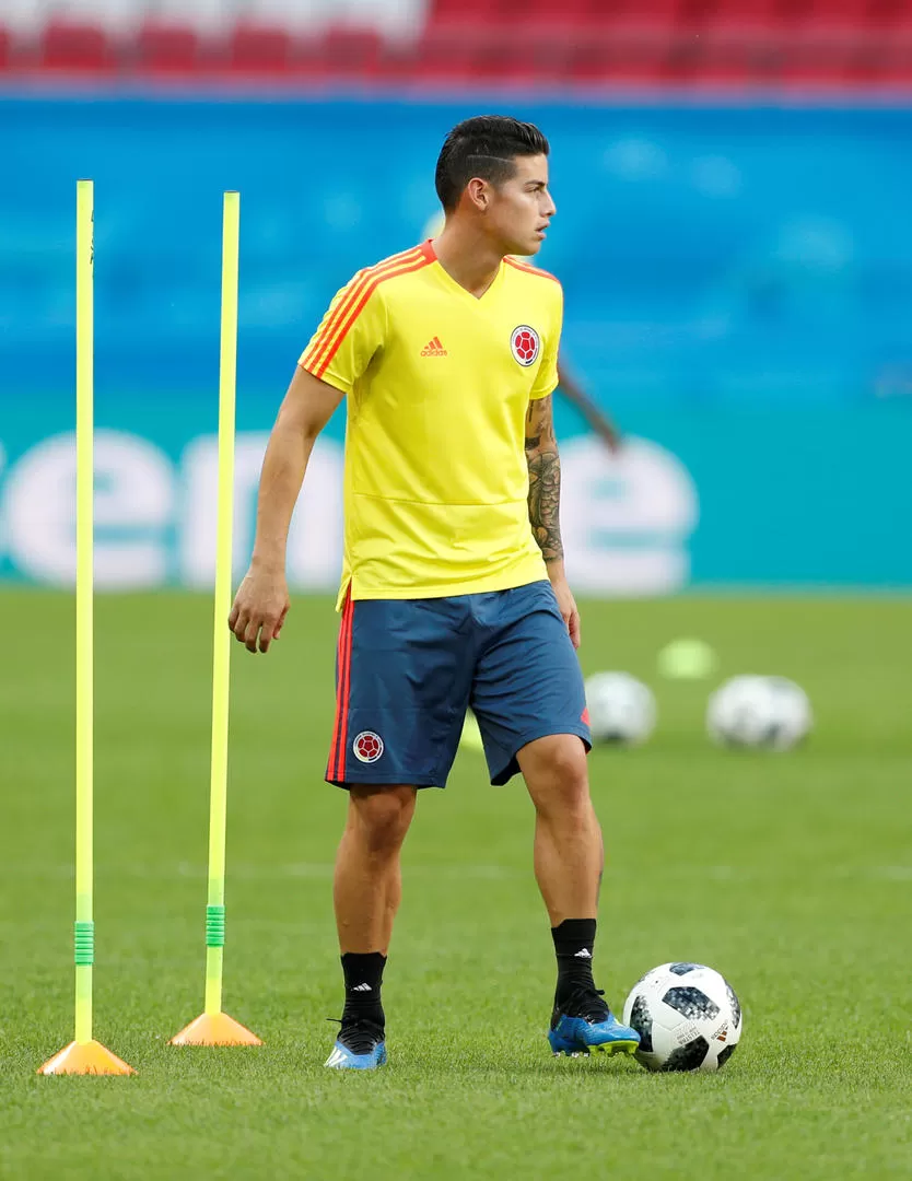ALERTA. James Rodríguez no llegó en su mejor condición física al Mundial. 	REUTERS