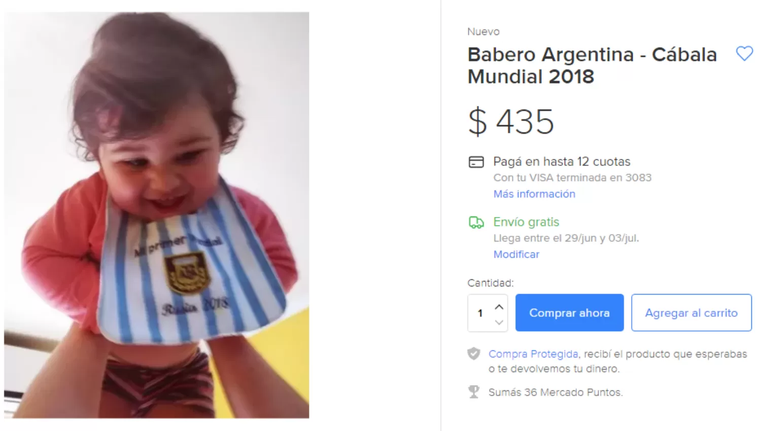Pusieron a la venta un babero mágico para que Argentina le gane a Francia