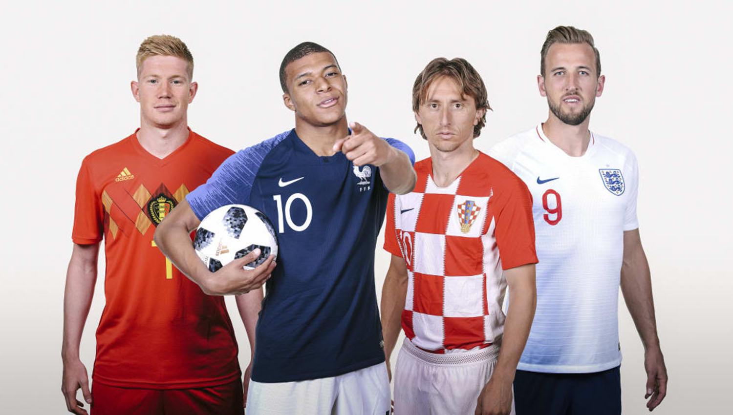 Cuatro aseus: Kevin De Bruyne (Bélgica), Kylian Mbappé (Francia), Luka Modric (Croacia) y Harry Kane (Inglaterra).
IMAGEN TOMAD DE ES.FIFA.COM