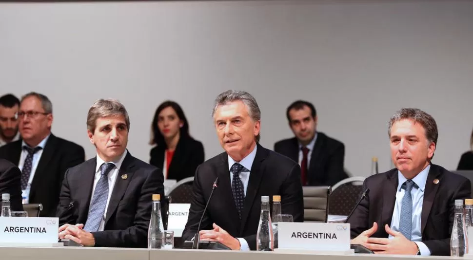MENSAJE OPTIMISTA. Desde el Centro de Convenciones de la Ciudad, Mauricio Macri dijo: “la comunidad internacional nos ha dado un fuerte respaldo”. g20 argentina