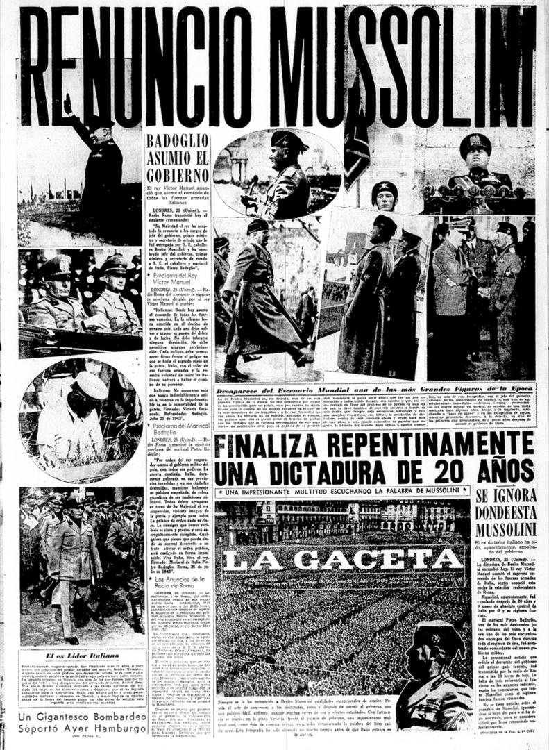 CAE EL DUCE. Julio de 1943 fue el principio del fin para las fuerzas del Eje tras el desembarco aliado en Sicilia y el final de Mussolini.