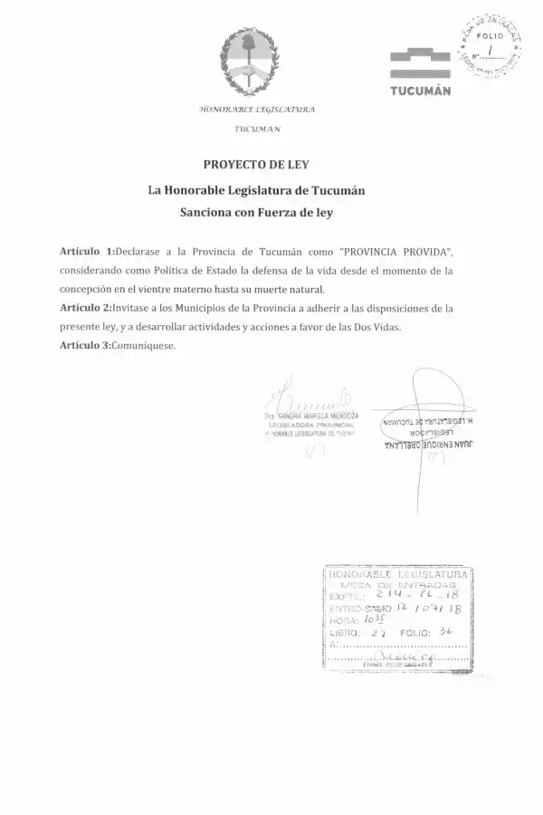 La Legislatura sentará postura y mañana establecería que Tucumán es pro-vida