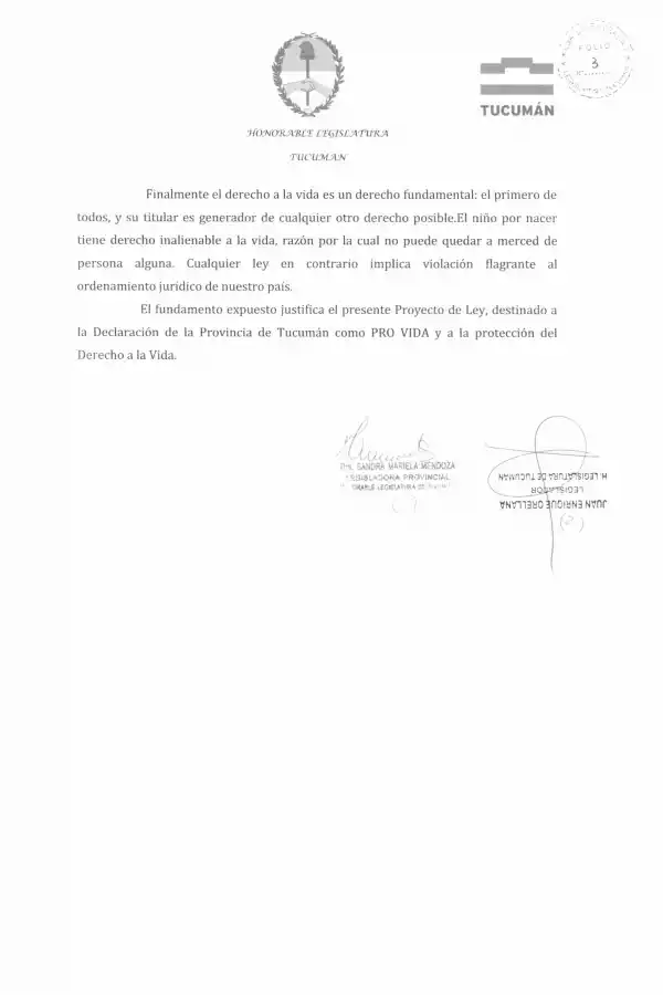 La Legislatura sentará postura y mañana establecería que Tucumán es pro-vida