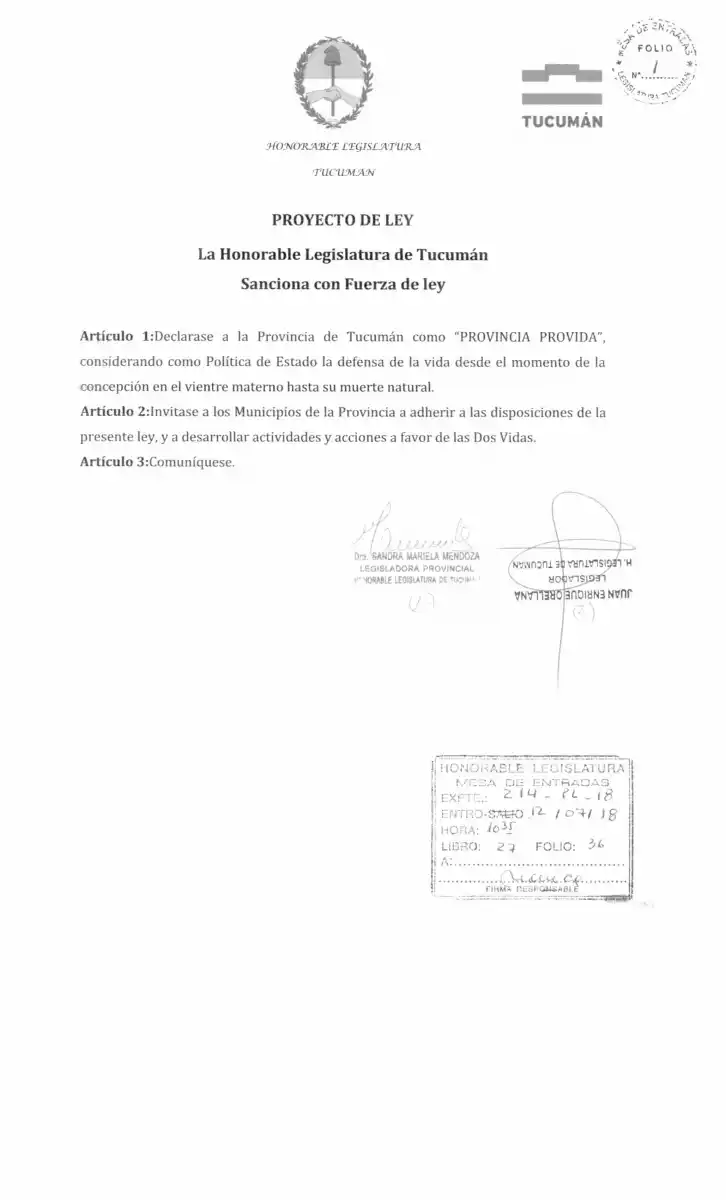 La Legislatura sentará postura y mañana establecería que Tucumán es pro-vida