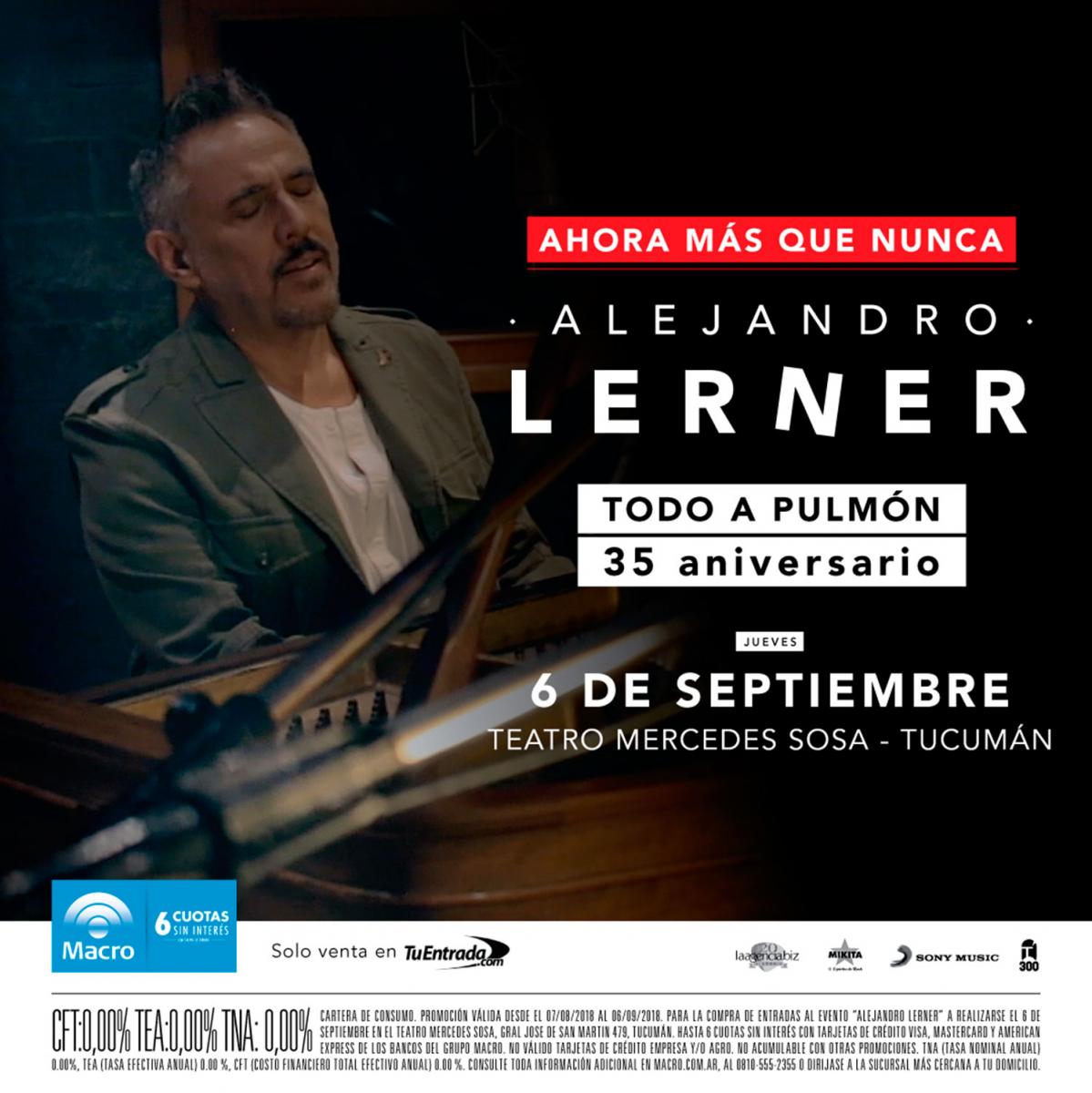 Después de 35 años, Alejandro Lerner revive Todo a pulmón