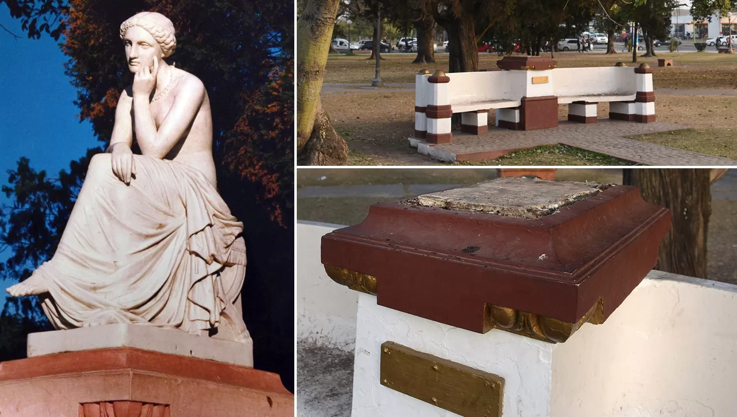 SIN RASTROS. La escultura de mármol y hierro había sido emplazada en el parque entre 1927 y 1928