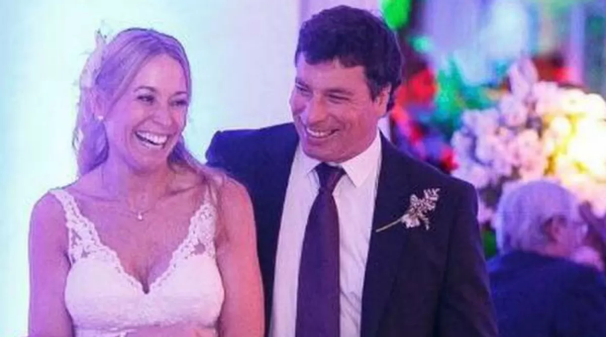 BODA. Snopek y Marti Coll en el casamiento de noviembre de 2015.