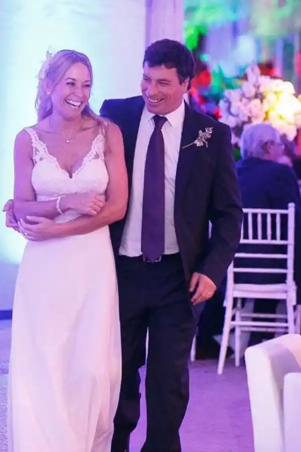 BODA. Snopek y Marti Coll en el casamiento de noviembre de 2015.