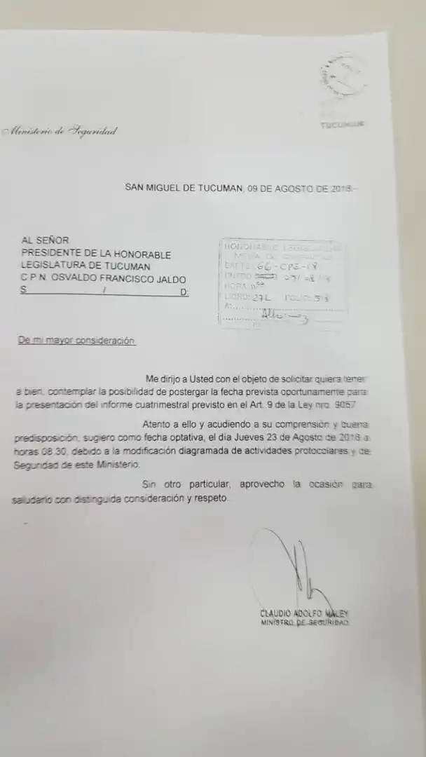 RESPUESTA. La carta que Maley les envió a los legisladores. 