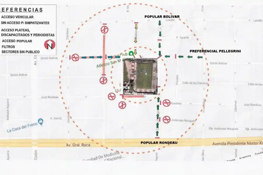 Este será el operativo de seguridad para el partido de San Martín ante Unión
