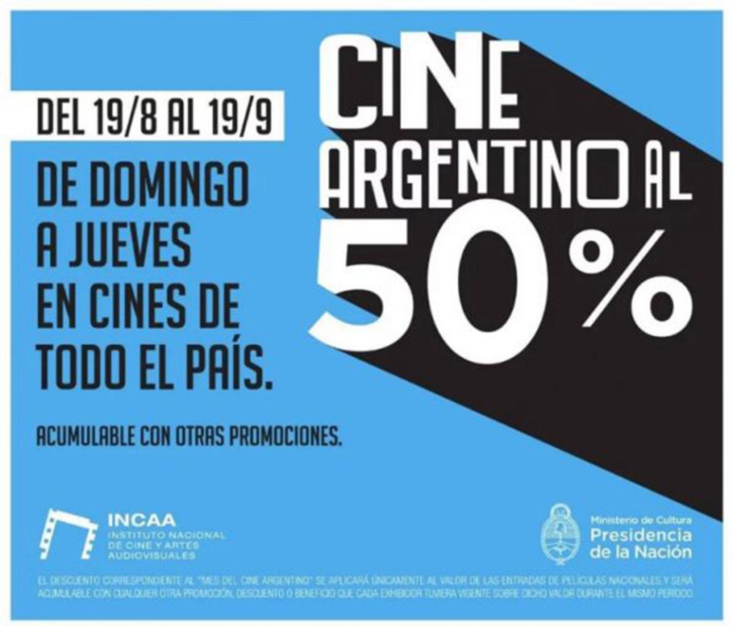 En el mes del cine argentino, las entradas para películas nacionales cuestan la mitad