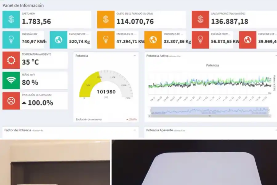 POWSPY. El dispositivo emite información sobre el consumo a través de WiFi.