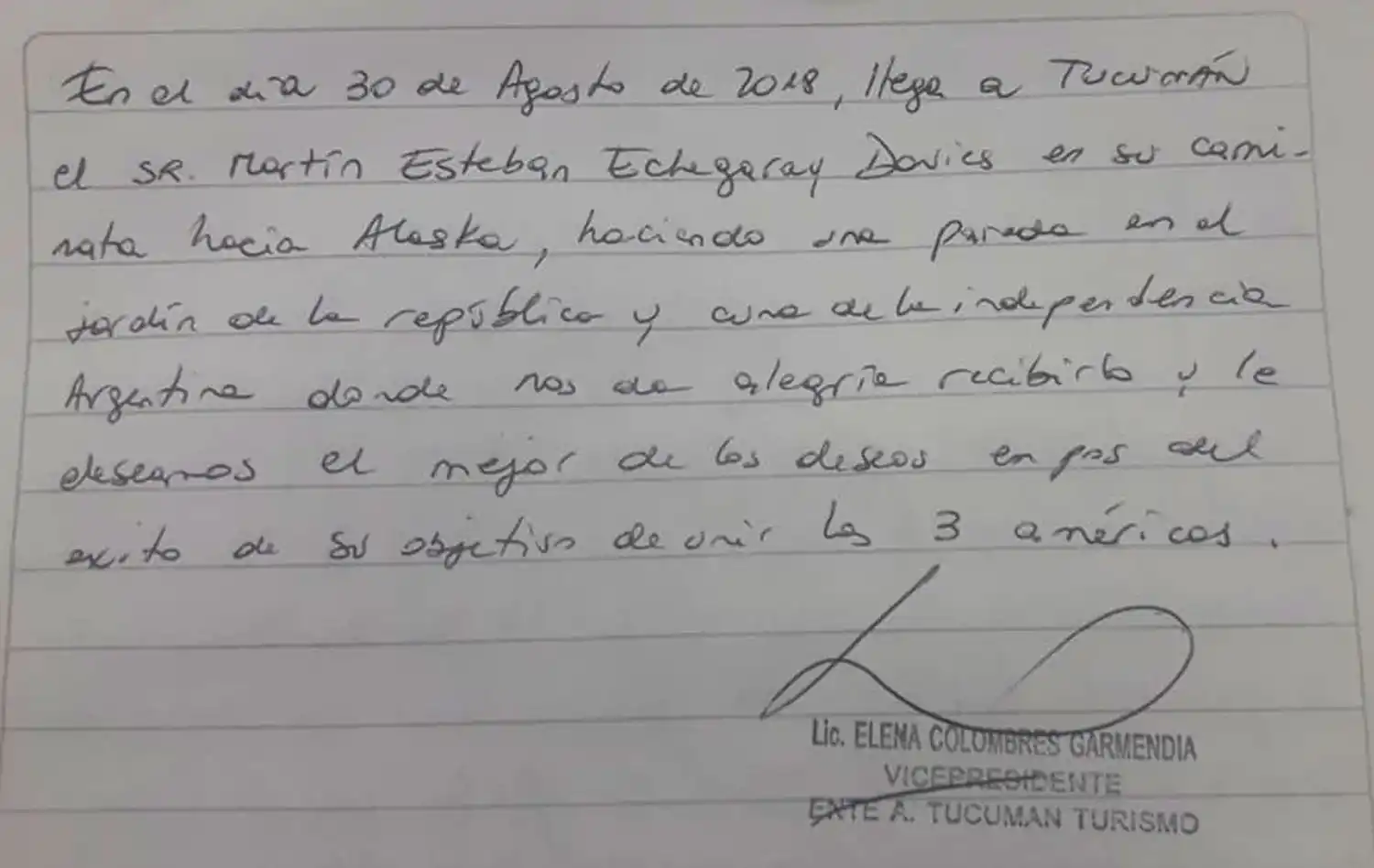 REGISTRO DE PASO. Cuando llega a los diferentes lugares registra ese momento con las autoridades locales. 
