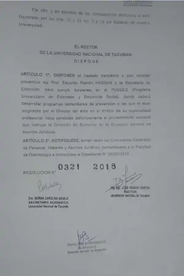 Enojo en la UNT: Hassan se presentó a trabajar y sus compañeros lo rechazaron