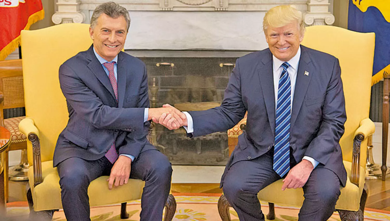 Donald Trump junto al presidente argentino Mauricio Macri.