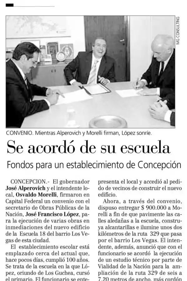 REGISTRO PERIODÍSTICO. Facsímil de la noticia publicada en la edición del 23 de octubre de 2006. 