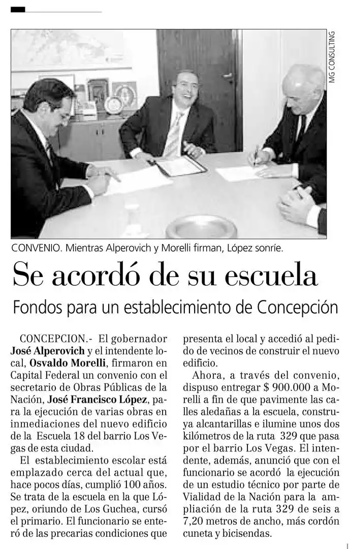 REGISTRO PERIODÍSTICO. Facsímil de la noticia publicada en la edición del 23 de octubre de 2006. 