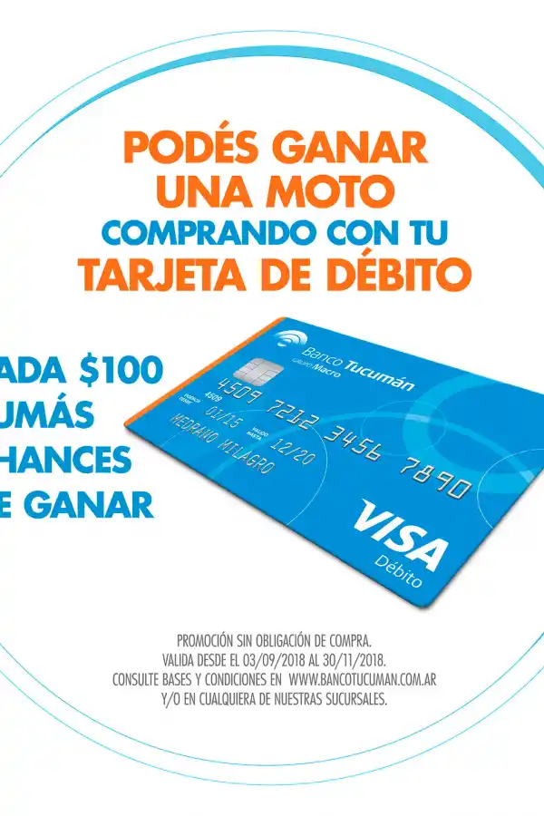En Banco Tucumán Grupo Macro, tu tarjeta de débito vale más que el efectivo