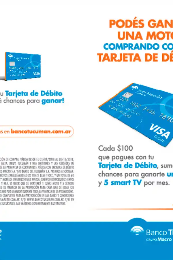 En Banco Tucumán Grupo Macro, tu tarjeta de débito vale más que el efectivo
