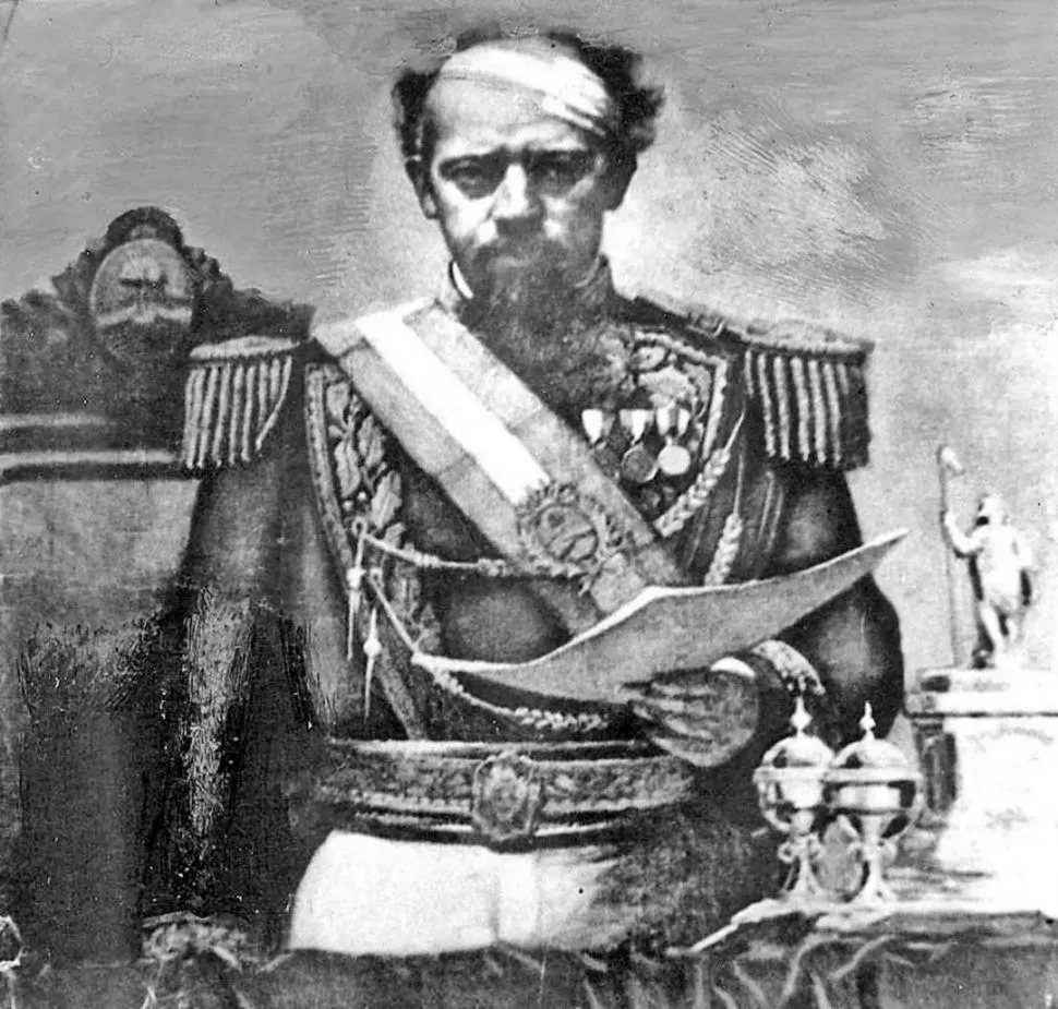 JULIO ARGENTINO ROCA. El óleo de Blanes lo retrató con la frente vendada, a causa del atentado que sufrió en 1886 al llegar al Congreso  