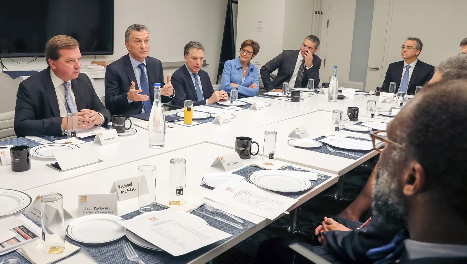 CON INVERSORES. Macri mantuvo una ronda de reuniones en las oficinas de Financial Times.