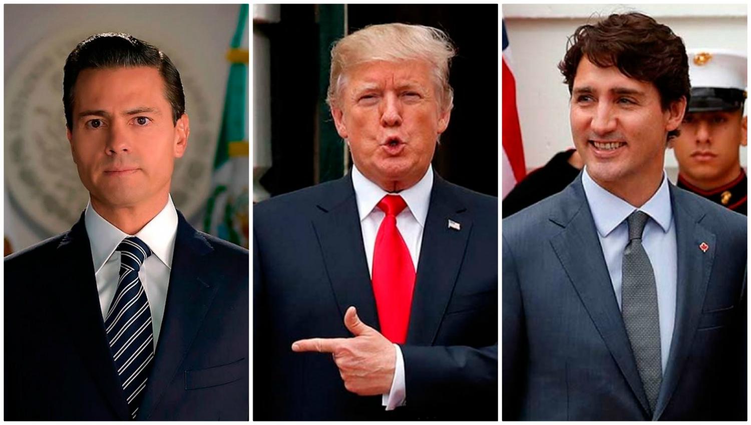 NUEVO NAFTA. Enrique Peña Nieto, Donald Trump y Justin Trudeu.